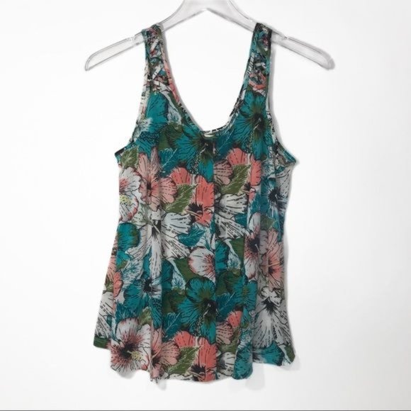 H&M Airy Tropical Floral Tank Top Size Small - Picture 2 of 5